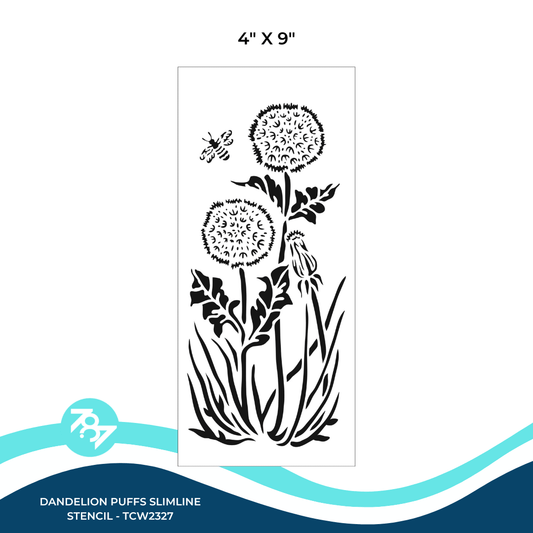 Dandelion Puffs Slimline Stencil - TCW2327 - 787 Printing Co.