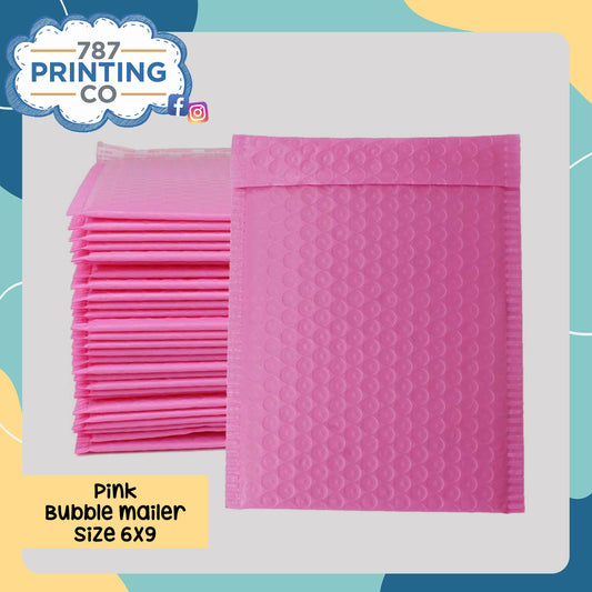 Pink 6" x 9" Bubble Mailer - 787 Printing Co.